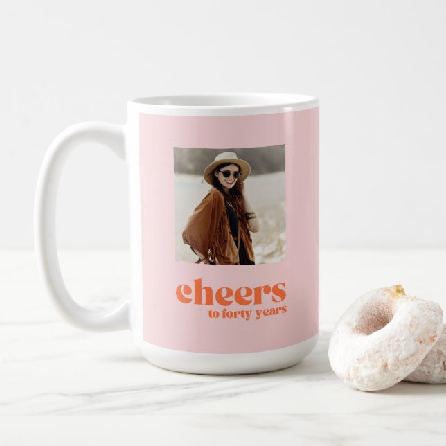 Mug Photo personnalisée 40e anniversaire applaudisseme (Avec donut)
