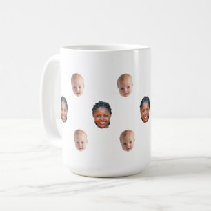 Mug photo personnalisée avec 2 visages de famille