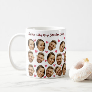 Mug Photo personnalisée avec visage et couple au cœur