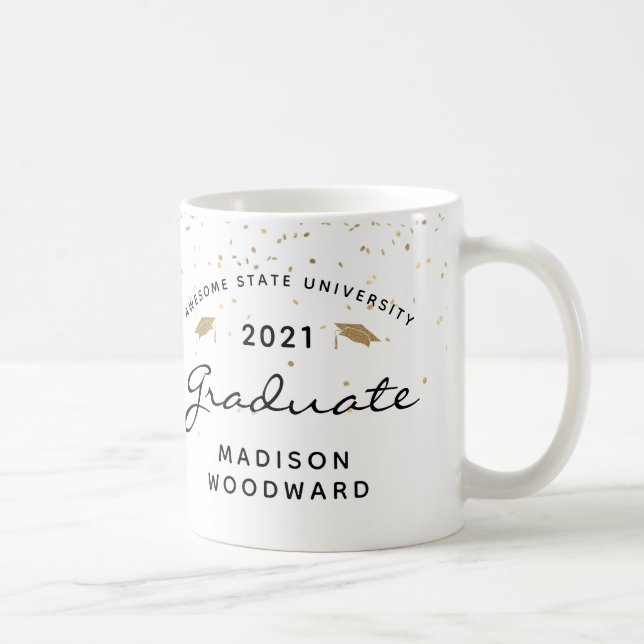 Mug Photo personnalisée Blanc Noir Gardien de graduati (Droite)