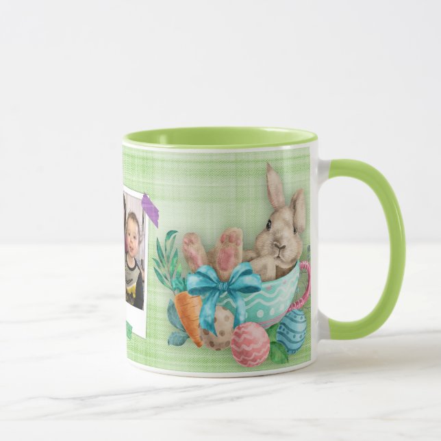 Mug Photo personnalisée Coupe de thé Bunny de Pâques (Droite)