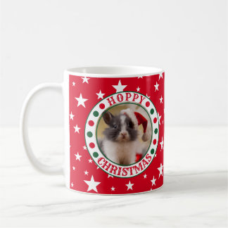Mug Photo personnalisée de l'amant lapin rouge Noël
