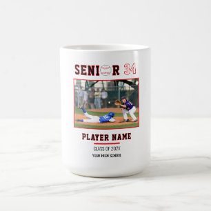 Mug Photo personnalisée de nuit de senior de baseball