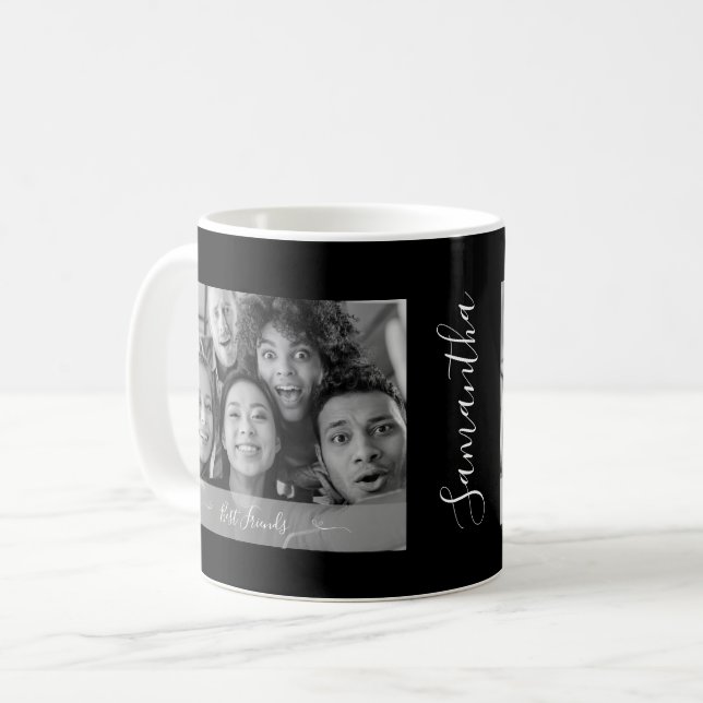 Mug Photo personnalisée des meilleurs amis noir et bla (Devant gauche)