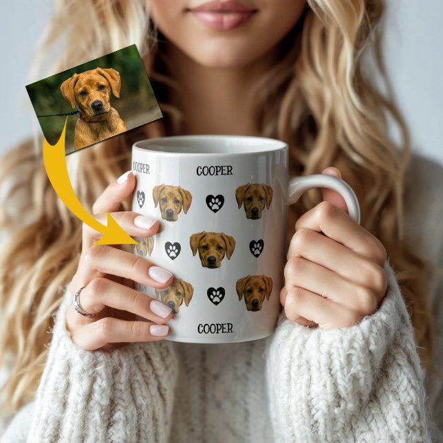 Mug Photo personnalisée du visage de chien (Créateur téléchargé)