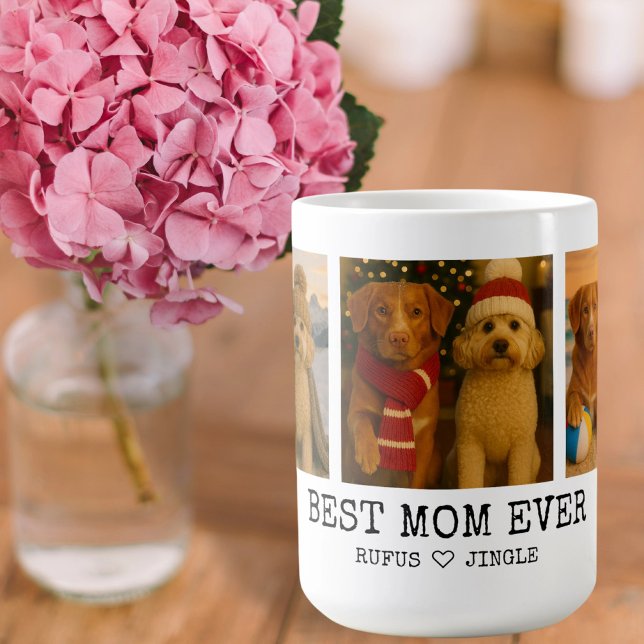 Mug Photo personnalisée et coeur d'amour Meilleur chie (Personalized Photo and Love Heart Best Dog Parent Coffee Mug by Ricaso upload own photos add text)