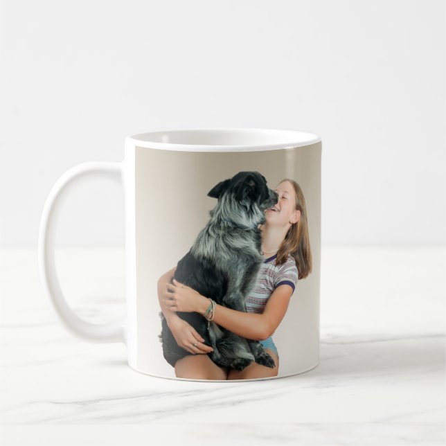 Mug Photo personnalisée Fille et chien (Gauche)