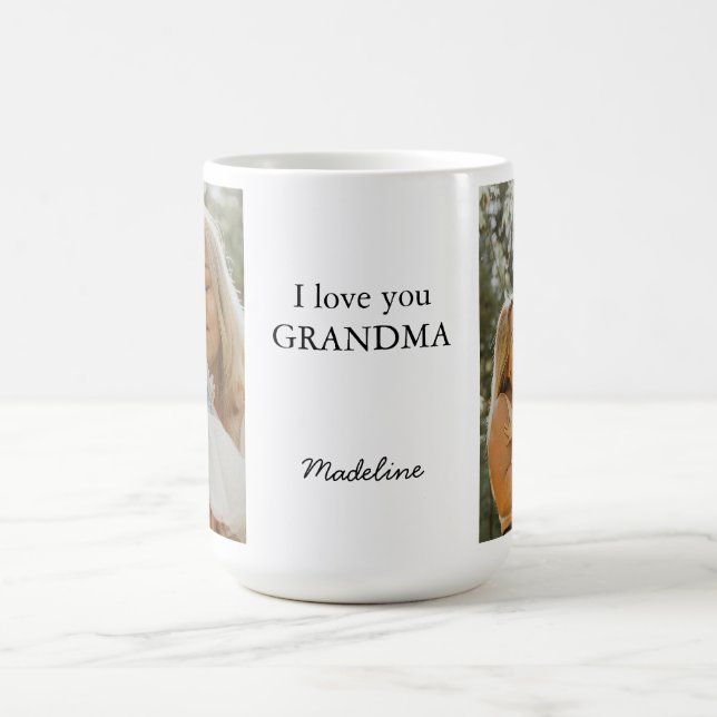 Mug Photo personnalisée "Je t'aime grand-mère" (Centre)