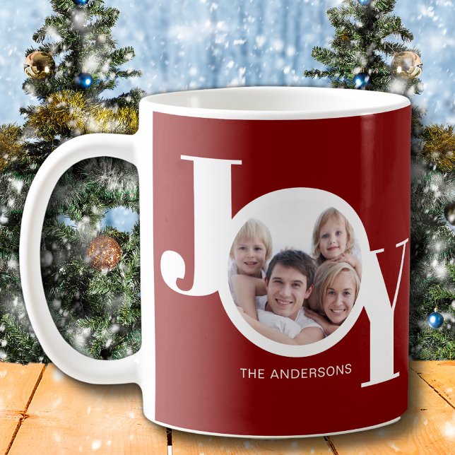 Mug Photo personnalisée Joy Burgundy (Créateur téléchargé)