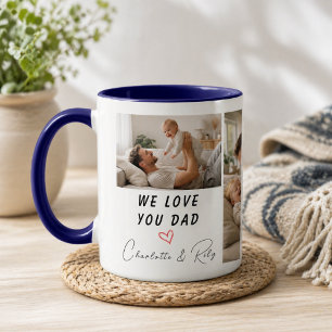 Mug Photo personnalisée On t'aime, Papa   Fête des Pèr
