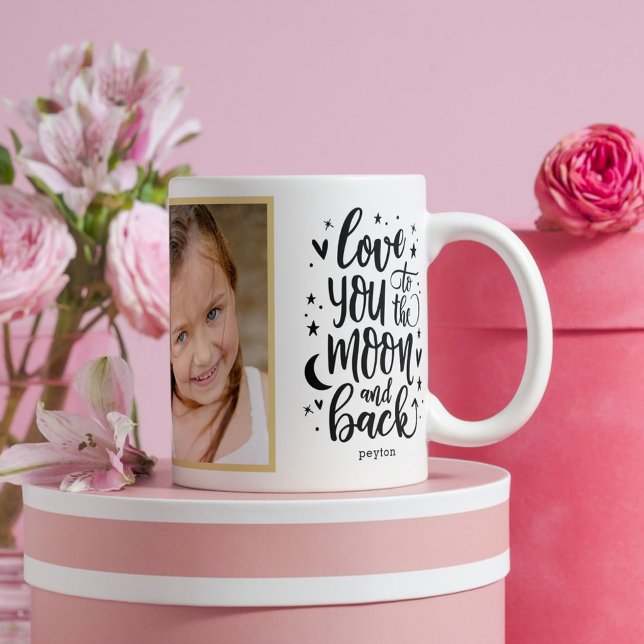Mug Photo personnalisée sur la lune et le dos (Créateur téléchargé)