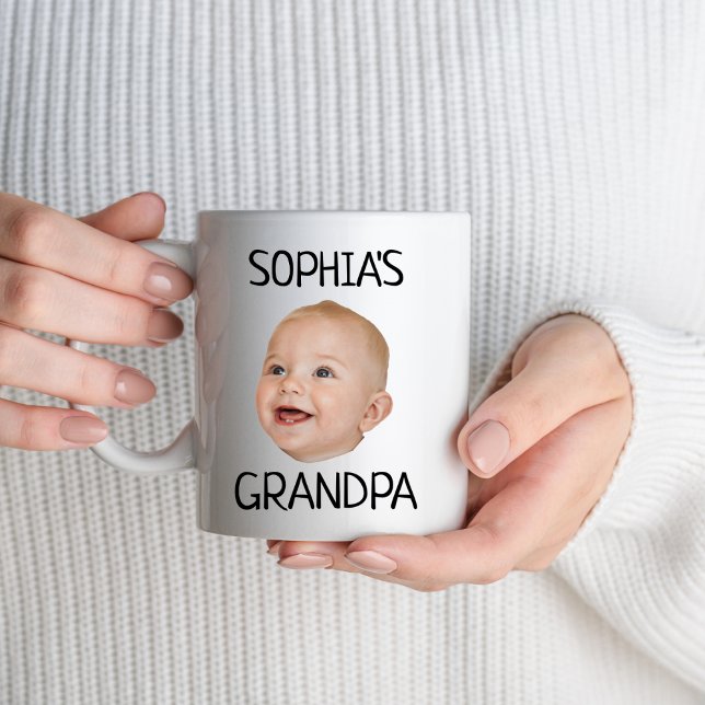 Mug Photo personnalisée Visage bébé Grand-père Grand-m (Créateur téléchargé)