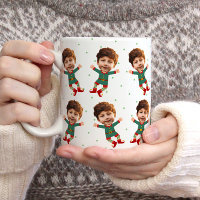 Photo personnalisée Visage drôle Noël Elf Kid