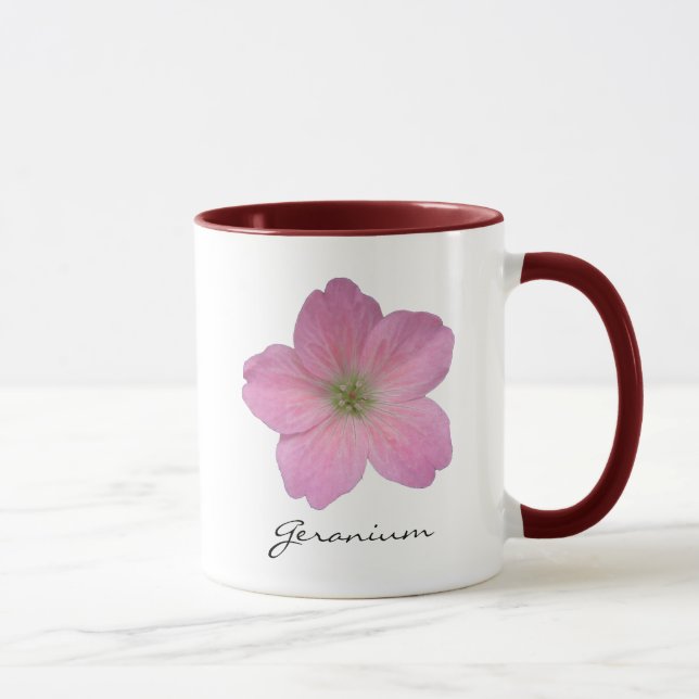 Mug Photo rose botanique de fleur de géranium avec le (Droite)