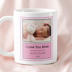 Mug Photo Rose Moderne Personnalisée Fête des Mères Bé