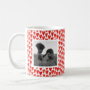 Mug Photo rouge de Saint-Valentin de coeurs