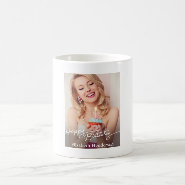 Mug Photo simple moderne d'anniversaire heureux (Centre)
