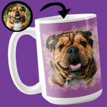 Photo unique de grunge rose lilas de bouledogue am