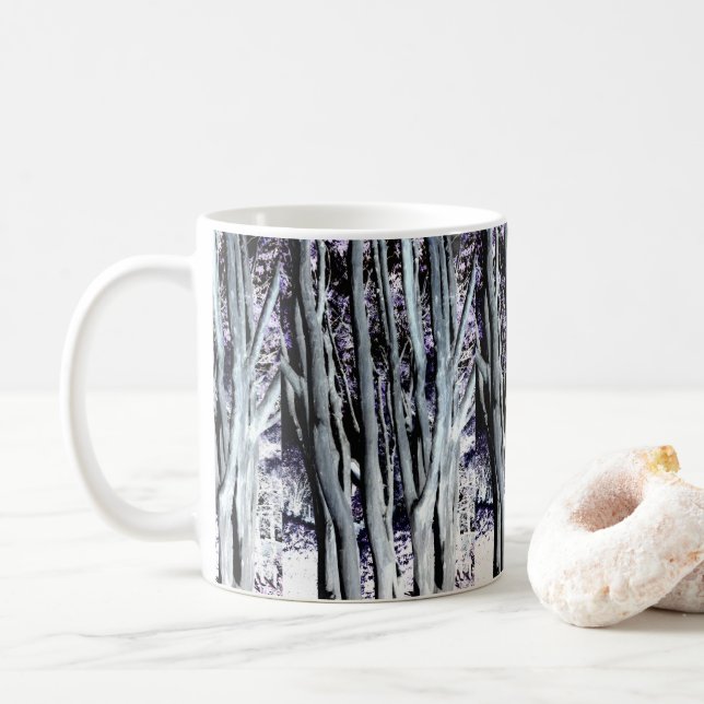 Mug Photographie d'art violet Forest Tree violet Grey (Avec donut)