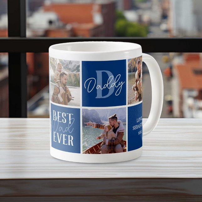 Mug Photos bleu papa moderne (Créateur téléchargé)