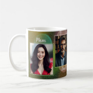 Mug Photos de famille personnalisées Bleu foncé Vert r