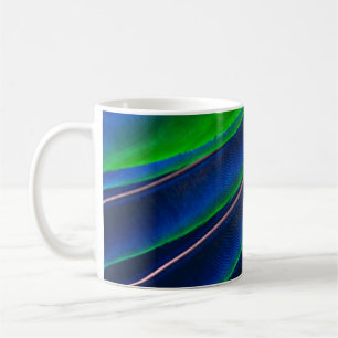 Mug Photos de fond en plumes vertes et bleues