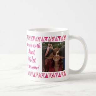 Mug Photos de la coutume 3 et texte - frontières roses