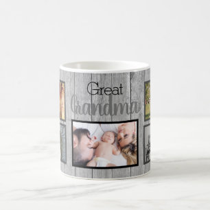 Mug Photos de la grande famille Grand-mère sur le bois