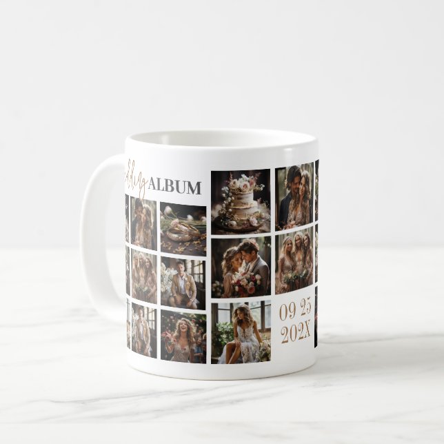 Mug Photos de mariage personnalisées Texte personnalis (Devant gauche)