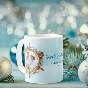 Mug Photos de Noël Nautique Seas et voeux