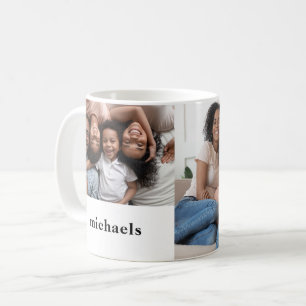 Mug Photos en noir et blanc minimal avec nom