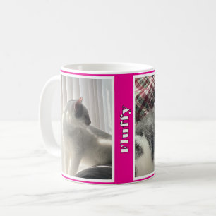 Mug Photos et noms d'animaux rose vif 