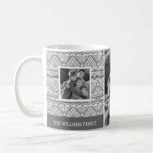 Mug Photos et texte de famille aztèques gris du motif