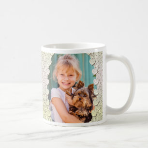 Mug Photos personnalisés pailletés avec des cœurs déco