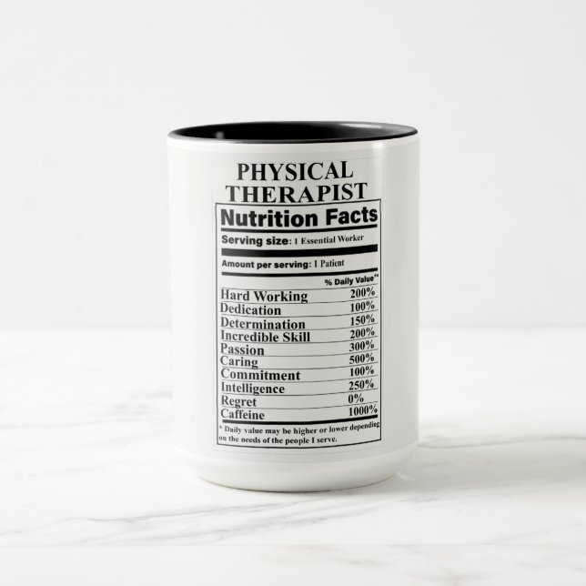 Mug Physothérapeute Nutrition Fiches (Centre)