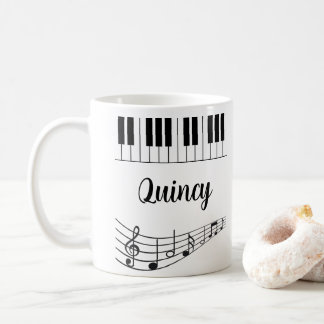 Mug Piano Keyboard Music Lover Nom personnalisé
