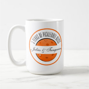 Mug Pickleball Anniversaire Orange Ball personnalisé