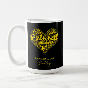 Mug Pickleball Life Word Art Typographie Nom