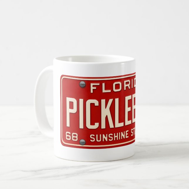 Mug Pickleball Player Fan Retro Florida License Plate (Devant gauche)
