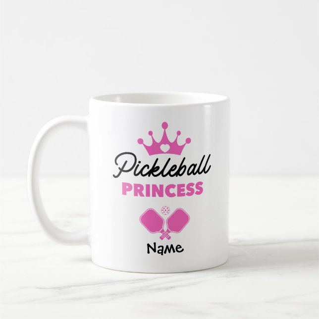 Mug Pickleball Princess Pink Personnalisé (Gauche)