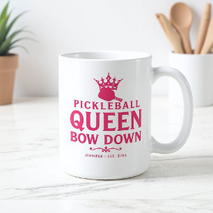 Mug Pickleball Queen rose cadeau personnalisé drôle