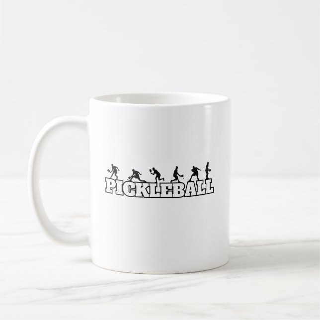 Mug Pickleball Word Player Silhouettes Sport Action (Gauche)