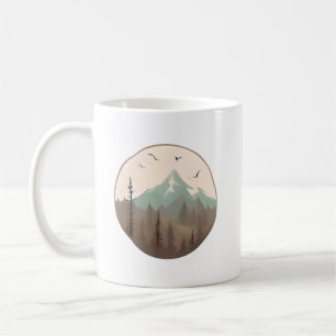 Mug Pics de montagne Misty - Paysage forestier Serene