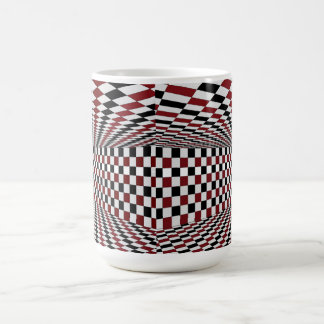 Mug Pièce à carreaux rouges blancs et noirs à haut con