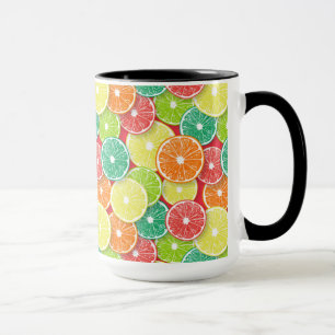 Mug Pièces de fruits d'agrumes pop art 2