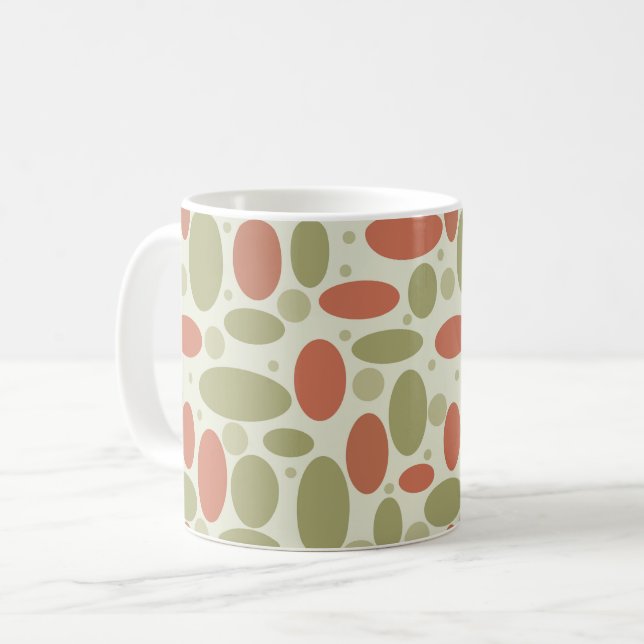 Mug Pierre de cailloux de mer vert beige et marron Abs (Devant gauche)