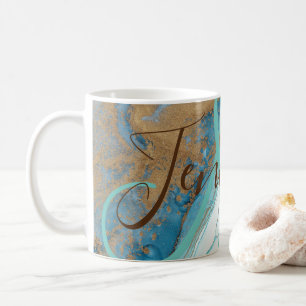 Mug Pierre de marbre turquoise bleu turquoise agate Mo
