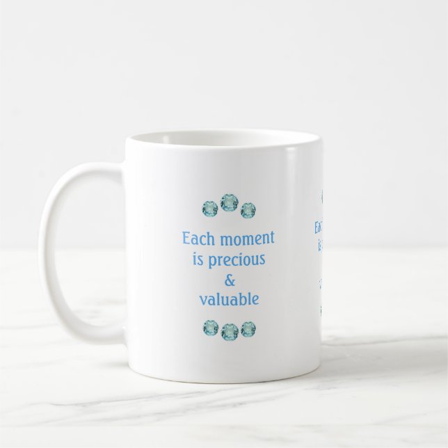 Mug Pierres bleues claires sur blanc (Gauche)