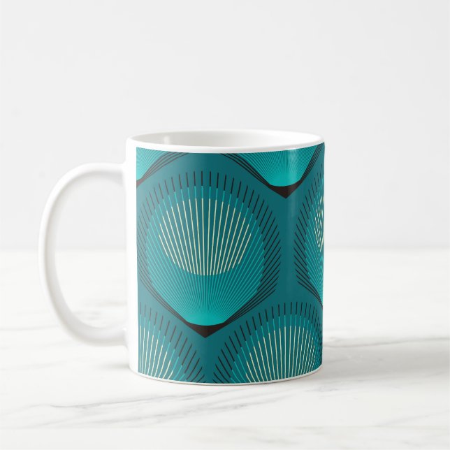 Mug Pierres Peacock Stylisées Carrelage bleu (Gauche)
