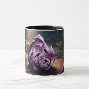 Mug Pierres précieuses améthyste bijoux oiseau